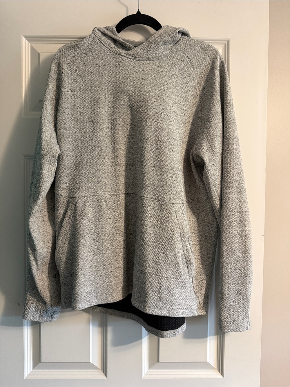 Cozy Light Gray Hooded Pullover Sweatshirt